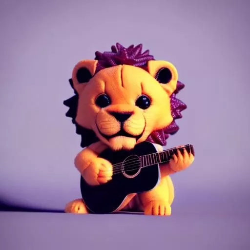 Richard Jan Litjens- Lion toy playing guitar